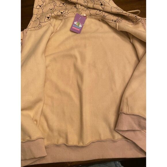Brown bear kawaii oversized XL ZIP up hoodie cozy - Picture 6 of 7